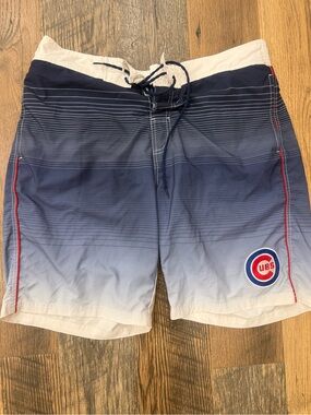 Genuine Merchandise Navy to White Gradient Chicago Cubs Swim Shorts